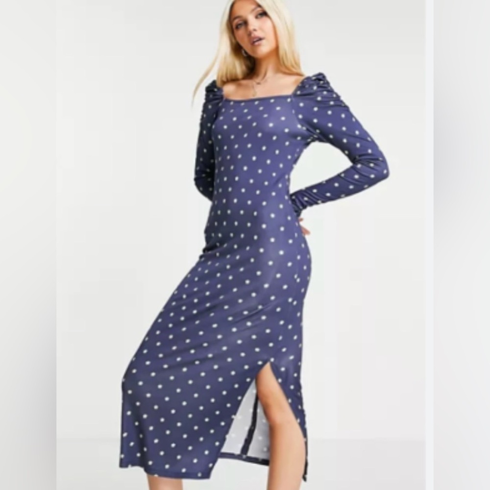 Ted Baker Navy Polka Dot Casual Dress
